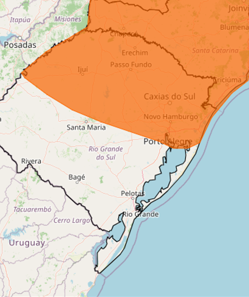 Tempestades e riscos de granizo marcam o sábado (15) no Rio Grande do Sul